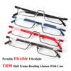 Vision Care TR90 Ultralight Reading Glasses Semi Rimless Reader Eyeglasses Half Frame