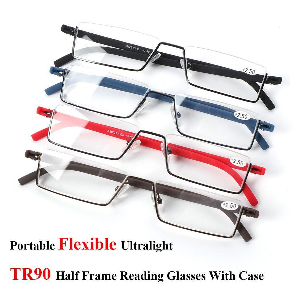 Vision Care TR90 Ultralight Reading Glasses Semi Rimless Reader Eyeglasses Half Frame