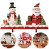Santa Claus/Snowman Christmas Fireplace Stocking Holder with Front Hook Resin Stocking Hanger for Mantle Xmas Decoration