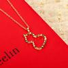 Elegant Women's 18K Rose Gold Gourd Necklace with Red Agate, Natural Jade, and Diamond Pendant.