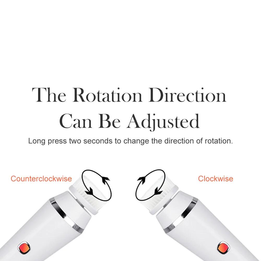 4 в 1 щетка для мытья лица электрическая силиконовая водостойкая очиститель от прыщей и черных точек перезаряжаемый очиститель для лица инструмент для ухода за кожей