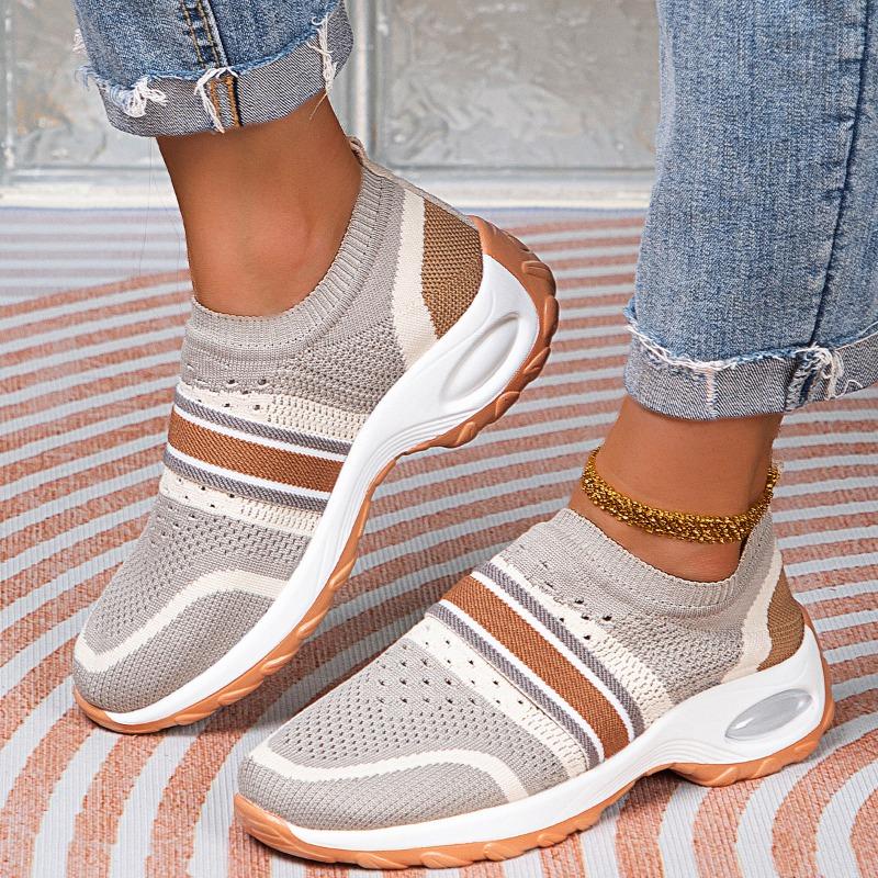 Женские кроссовки Fly-knit Color Blocking, легкие, дышащие, повседневные кроссовки для фитнеса с воздушной подушкой, мужские кроссовки для пар