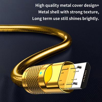 Цинковый сплав 120 Вт Usb сверхбыстрый зарядный кабель для Xiaomi Huawei Samsung Type C 6A Micro 3A игровой шнур для зарядки для iPhone 2.4A