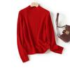 Women's Medium-Thick Cable Knit Wool Sweater - Retro Autumn/Winter Casual Half-High Neck, BN629.