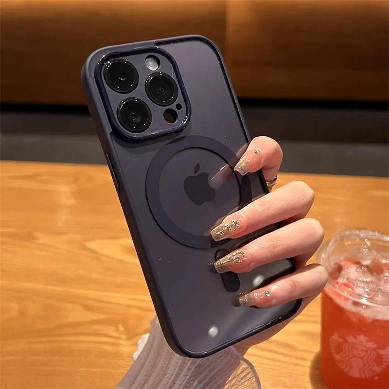 Роскошный магнитный чехол с беспроводной зарядкой для Magsafe для iPhone 15 14 13 12 11 Pro Max, мягкий магнитный бампер из ТПУ, противоударный чехол
