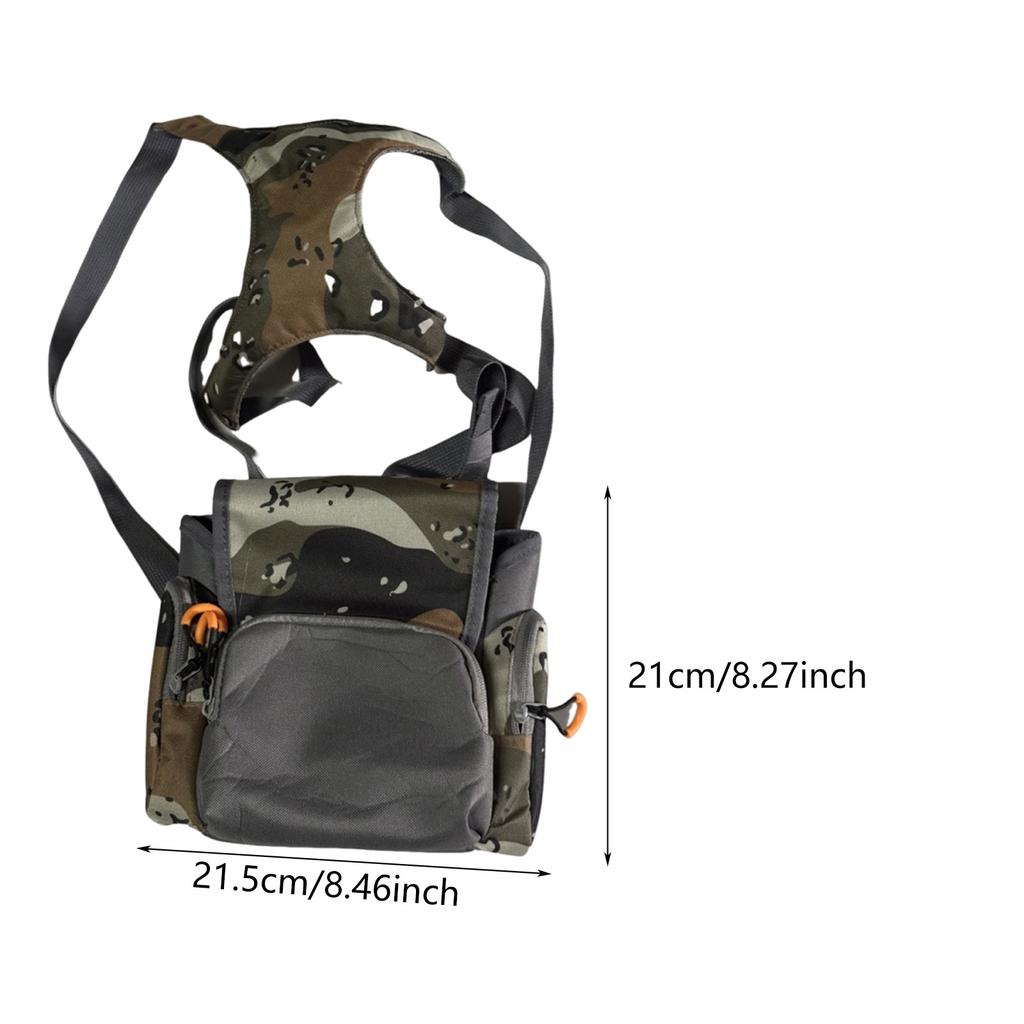 Binocular Harness Chest Pack Practical Multipurpose with Rain Cover Bino Bag Carrier Pack Multi Pocket Storage Bag