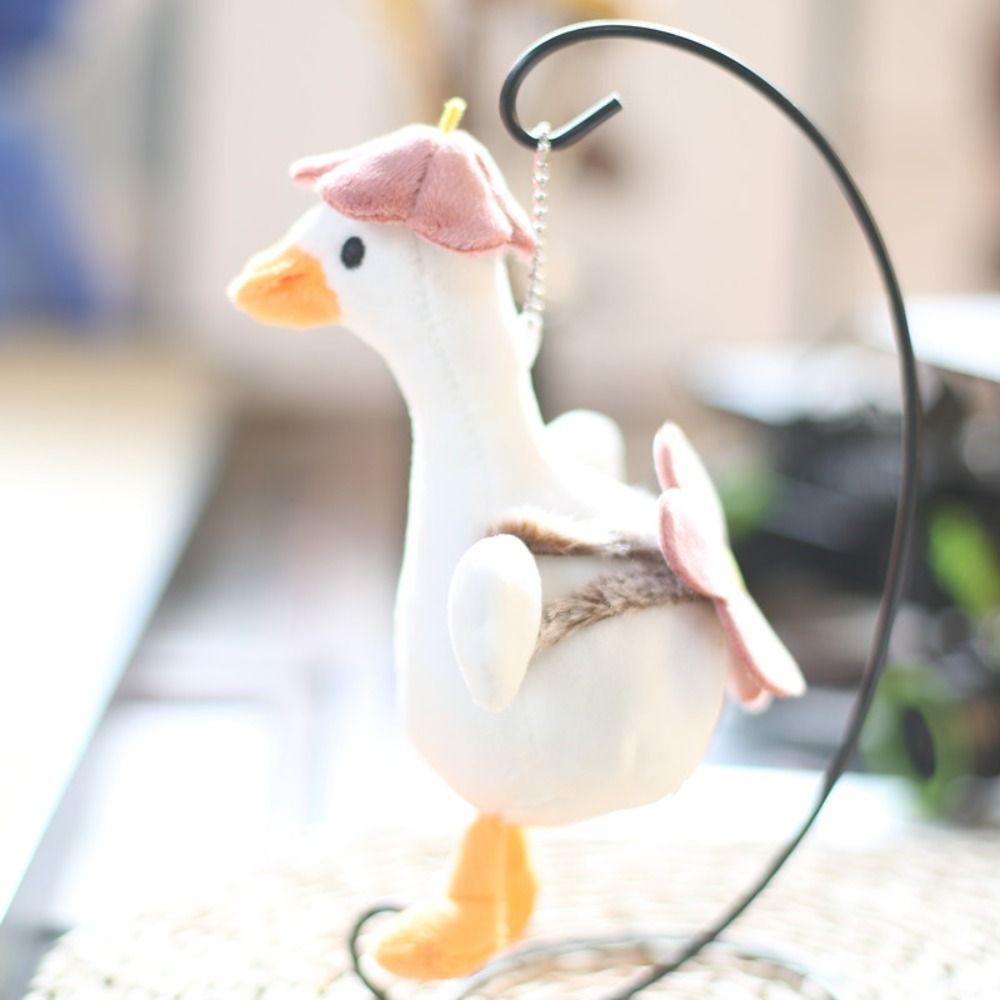 Подвески на рюкзак плюшевая подвеска в виде животного, цветок, мультяшная плюшевая кукла, большой белый гусь, брелок для ключей для женщин