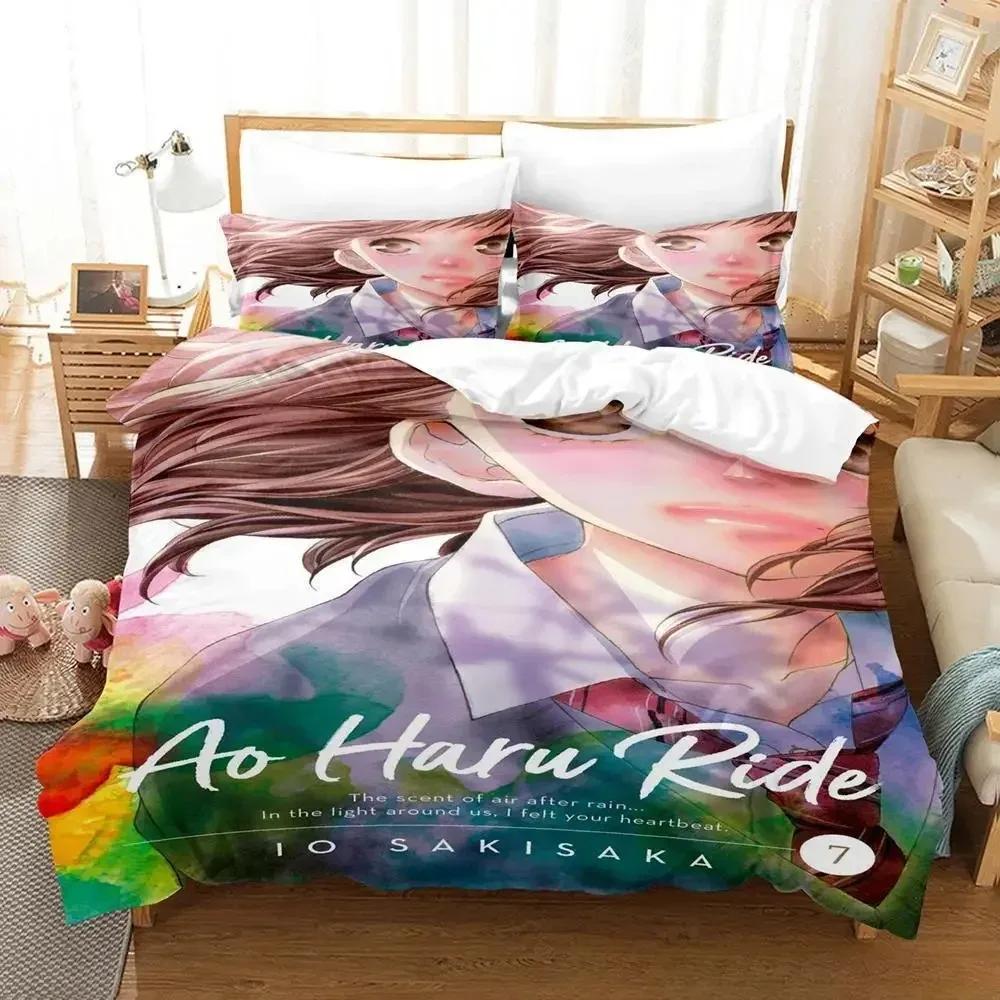 Новый комплект постельного белья Blue Spring Ride, односпальная кровать Twin, двуспальная кровать размера Queen, комплект постельного белья для взрослых и детей, комплект простыней в стиле аниме