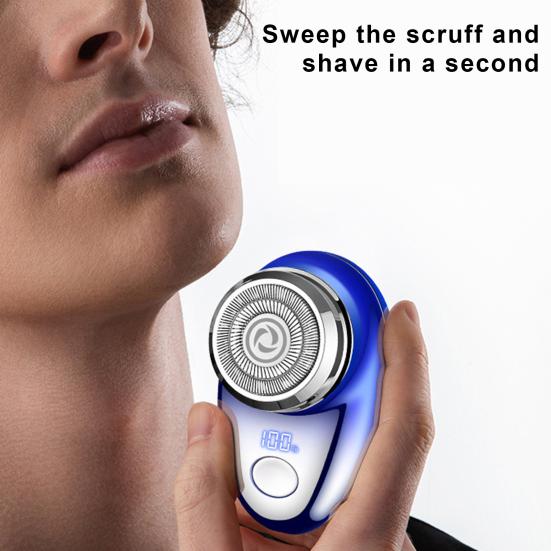 Мужская электробритва с цифровым дисплеем, USB перезаряжаемая мини-дисковая бритва для путешествий, портативный беспроводной триммер для волос, инструмент для удаления бороды, подарок парню