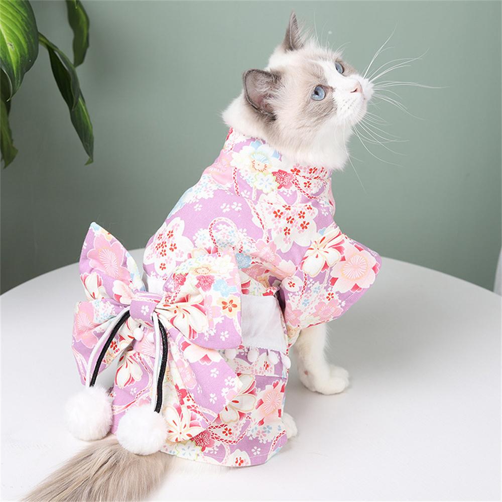 Japanese Retro Sphynx Cat Clothing for Cats Gotas Cherry Blossom Print Pet Kimono Persian Chinchilla Costume mascotas Clothes