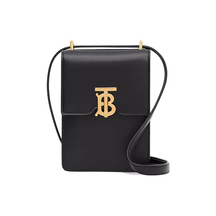 Burberry Robin TB Logo Leather Adjustable Shoulder Bag Women Shoulder Bag Black 80330421