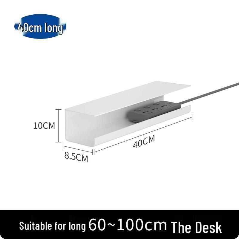 Under-Desk Cable Management Rack: No-Drill Wire Storage, Power Strip Fixing, Desk Organizer Box.