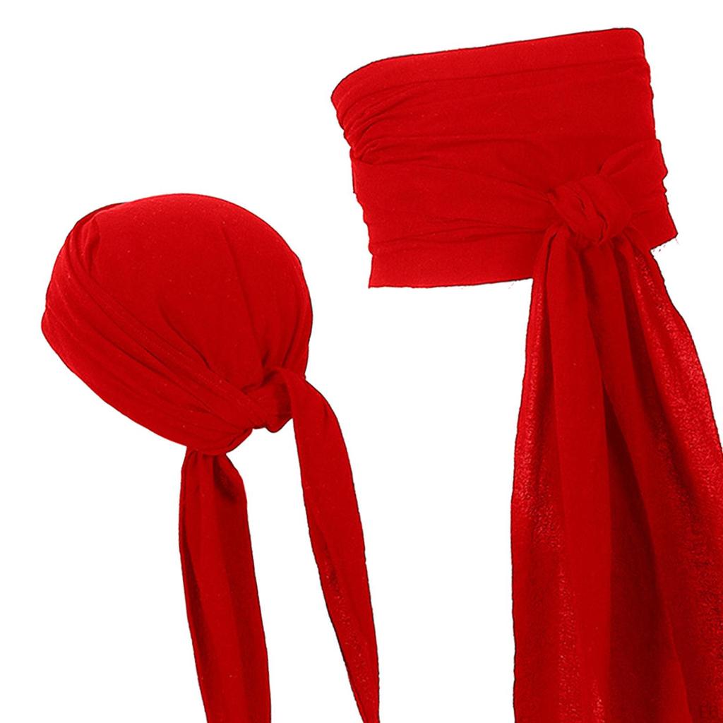 Pirate Head Scarf Hat Accessories Headband Sash Belt for Photo Props