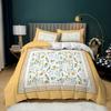 Leaf Flower Print Three-Piece Kit Quilt Cover Small And Fresh