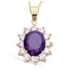 [R3761] - Gold Plated 'Victorina' Purple Amethyst Pendant - 20x18 Mm…