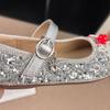 Children's Princess Elsa Crystal Shoes: 2026 Spring/Autumn Girls’ Non-Slip Leather Shoes with Soft Soles, Versatile Korean Style