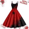 Women's Casual Halloween Printed Suspender Vintage Dress
