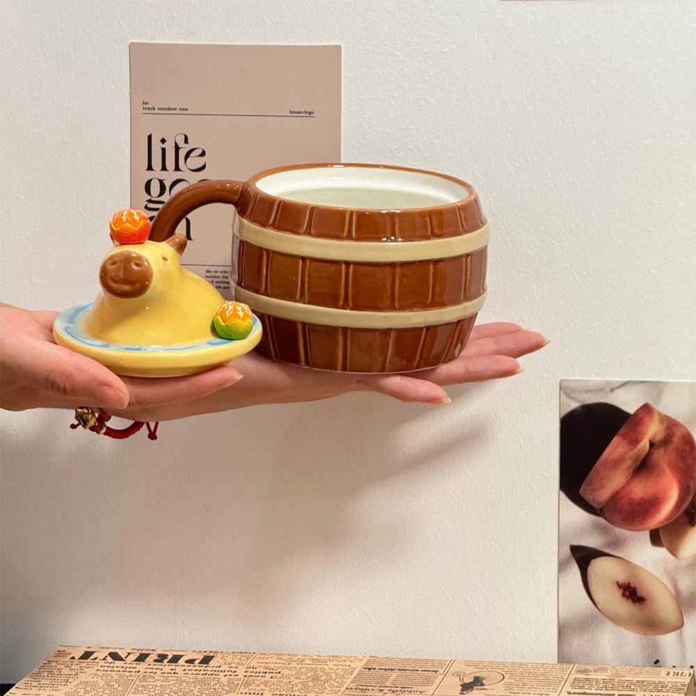 Ceramic Capybara Mug Cute Kawaii Coffee Cups Creative Capybara Water Bucket Cup  Home