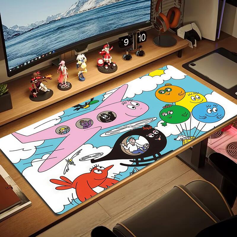Barbapapa3 Print Cushion Non-slip Laptop Tablet Big Mousepad XXL Mat Mini PC Playmat With Lock edge