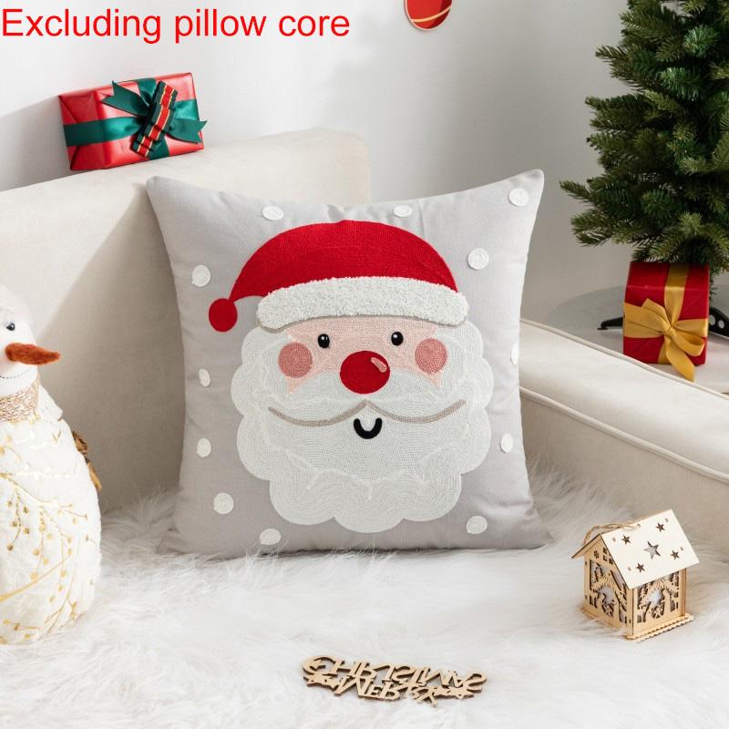 1 шт. Наволочка для гостиной, наволочка для подушки 45*45 см, мультяшный принт, вышитый лось, снеговик, для спальни, дивана