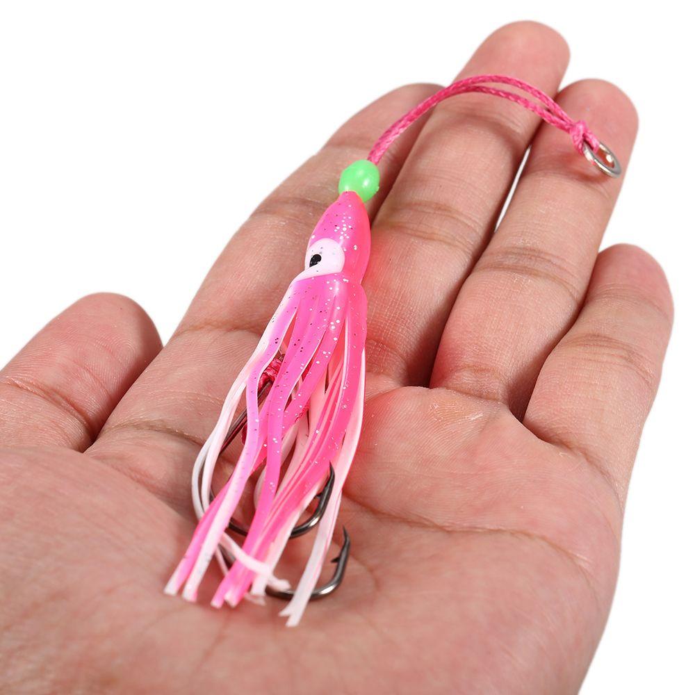 Luminous Portable Swim Squid Skirt Lure Fishing Tackle Saltwater Octopus Bait hook Soft Silicone