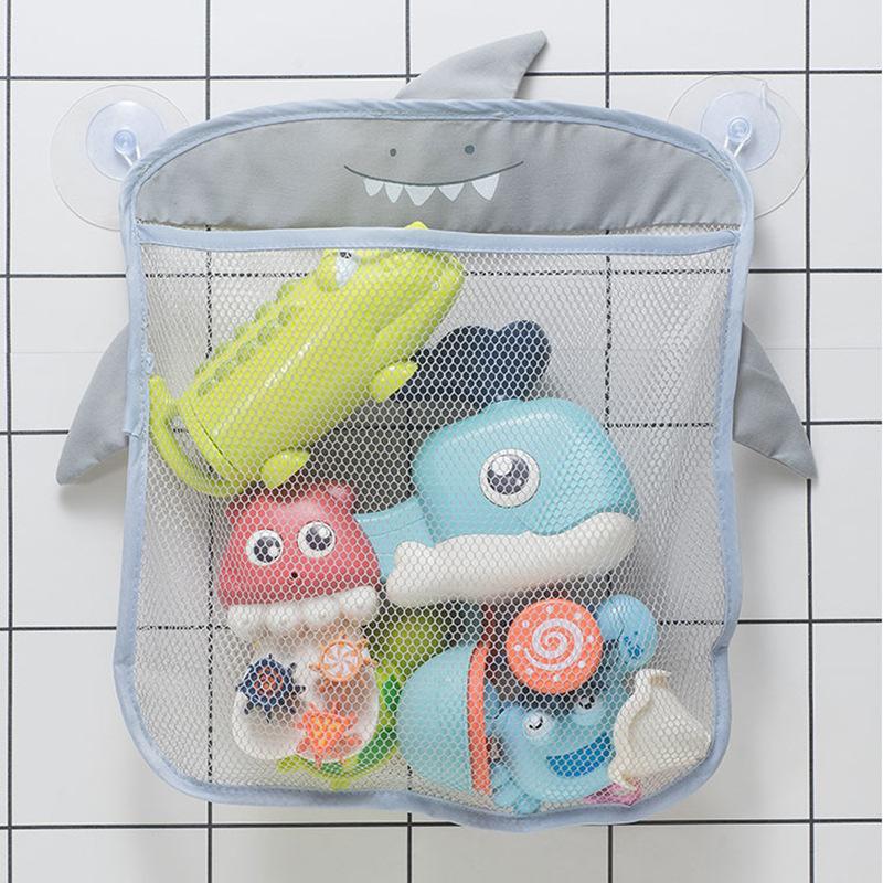 Baby Shower Toy Cute Duck Frog Net Toy Storage Bag Strong Suction Cup Baby Shower Game Bag Bathroom Organizer Water Toy