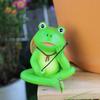 Resin Fishing Frog Figurine Garden Decor Planter Frog Statue Mini Frog Sculpture for Home Outdoor Indoor Fairy