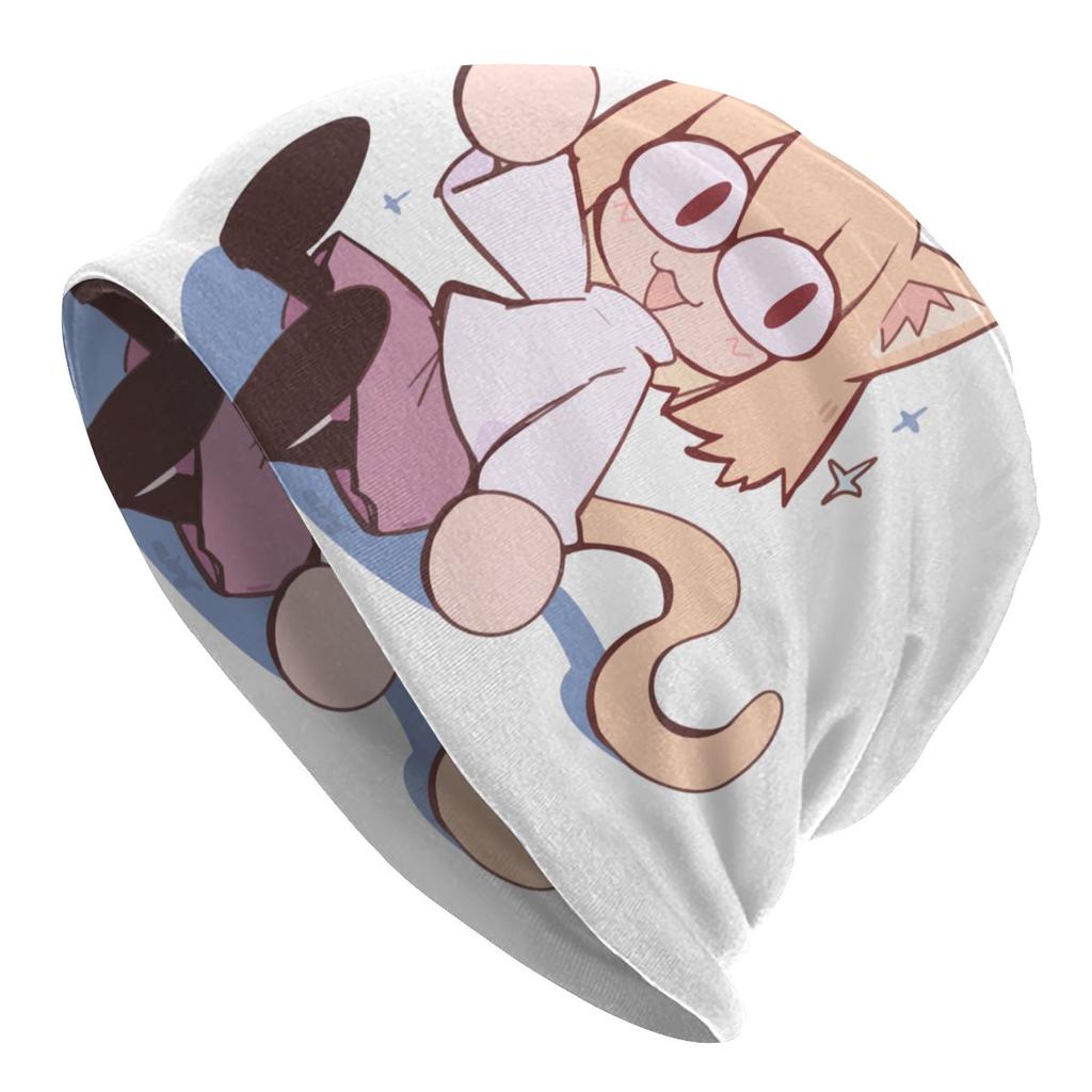 Зимняя теплая шапка Neco Arc Cat Cat Femme с напуском, шапка-бини, хип-хоп, мультяшная комическая игра, уличные лыжные шапочки с черепами, шапки унисекс для женщин