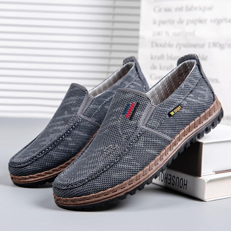 Мужская тканевая обувь «старый пекин», весна-осень, дышащая обувь с мягкой подошвой для папы среднего и пожилого возраста, нескользящая повседневная парусиновая обувь