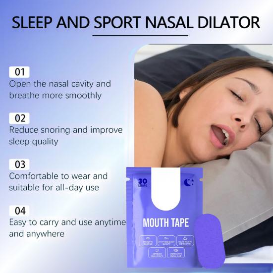 60 шт. Пластырь для сна против храпа, облегчающий заложенность носа, дышащий, гипоаллергенный, безболезненный, для снятия сна