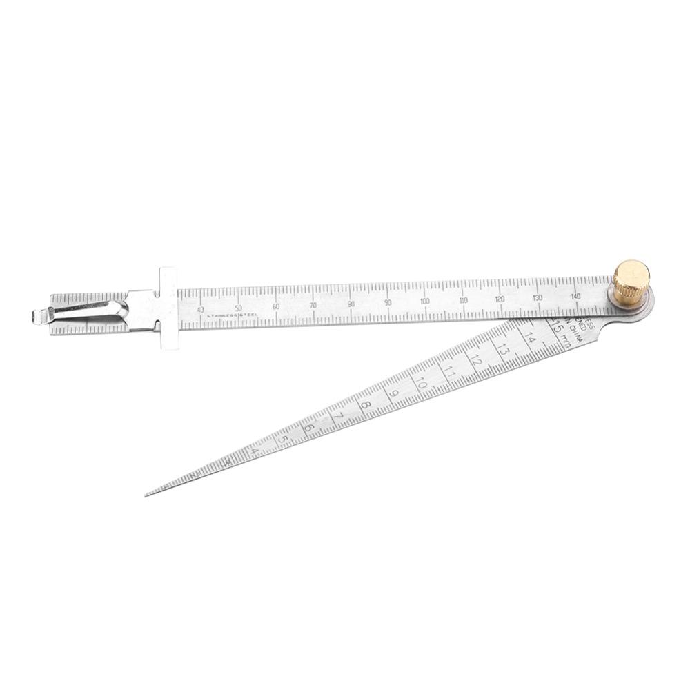 Stainless Steel Depth Ruler Welding Gauge Wedge Feeler Gauge For Drill Hole Measurement