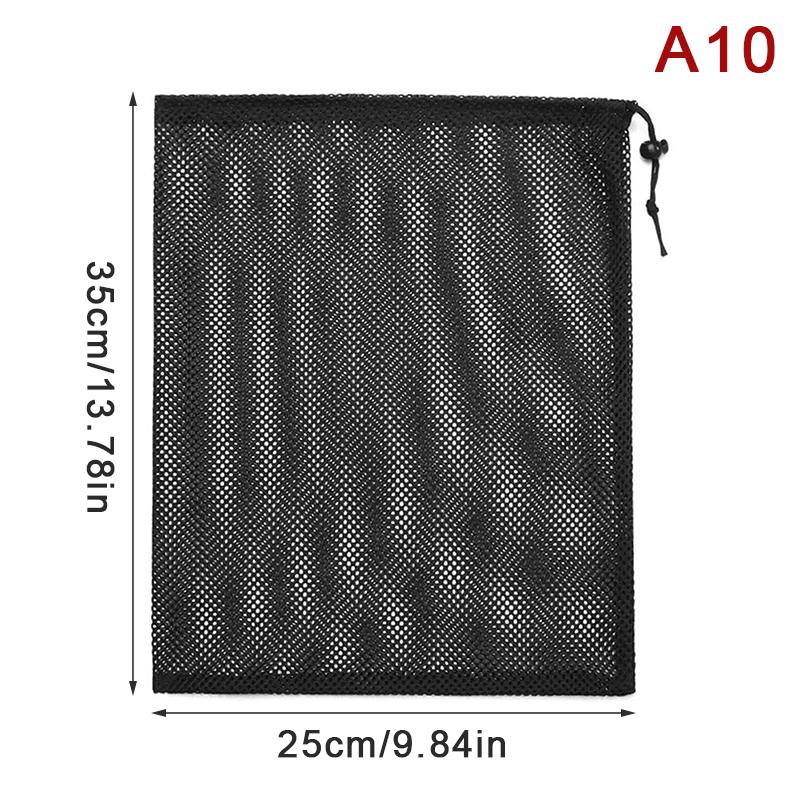 Черно-белая прочная сетчатая сумка на шнурке для хранения, многоцелевой мешок для дома, путешествий, активного отдыха, белья, вещей