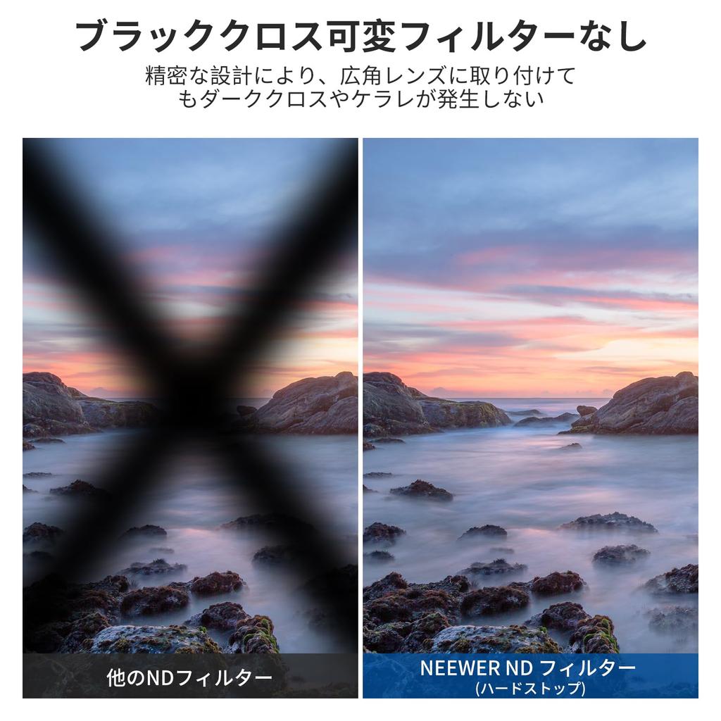 NEEWER 55mm True Color Variable ND Filter Hard Stop Limited Neutral Density Filter HD Optical X Proof ND2-32 (1-5 Stop) Multi-coated Glass/No