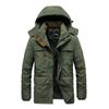 Big Size Pocket Men's Winter Jacket Fleece Linning Outdoor Parka Coat Hooded Windbreaker Thick Warm Outerwear