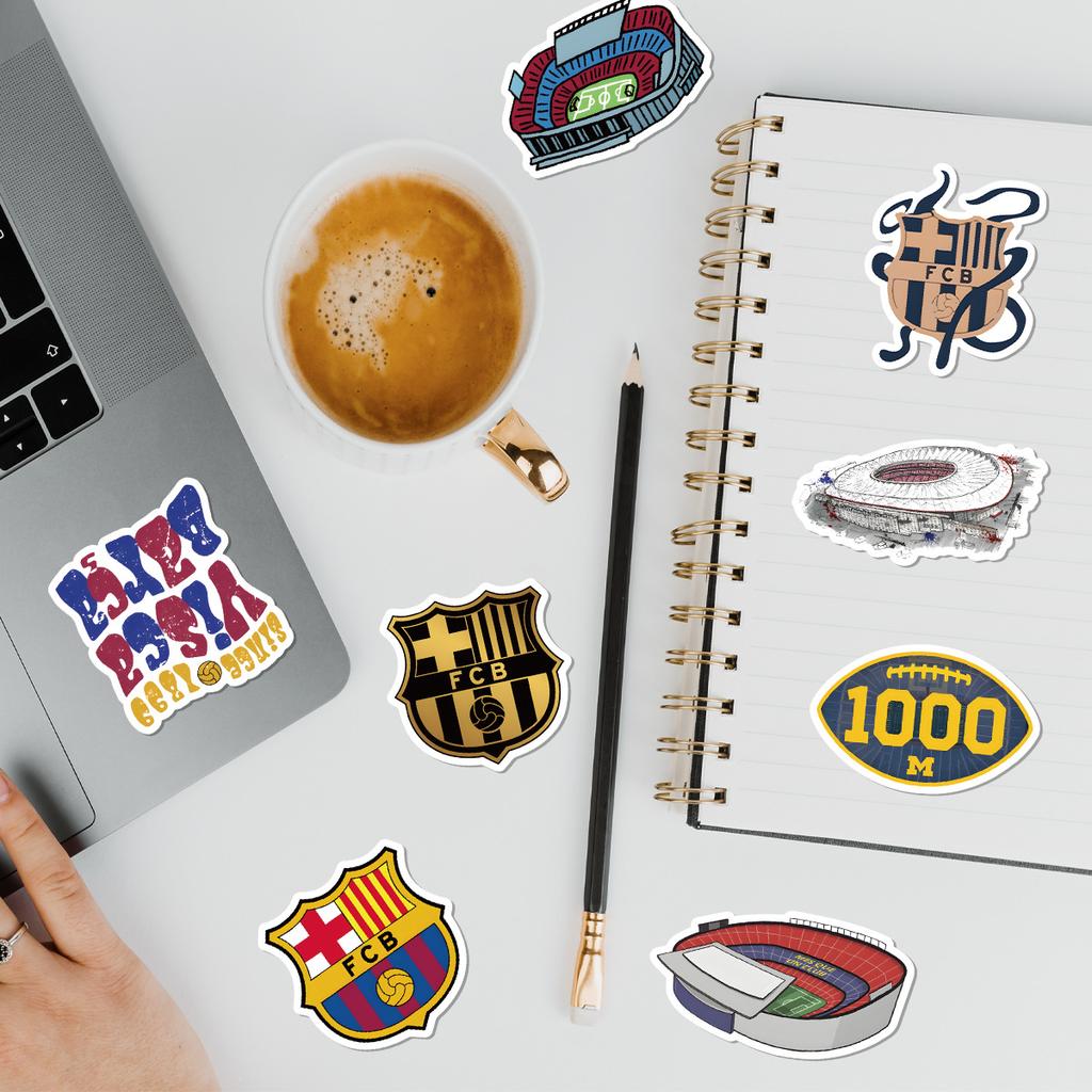 100 шт. Серия граффити ФК «Барселона» Наклейки для мобильных телефонов и компьютеров, Водонепроницаемые декоративные наклейки, Креативные канцелярские наклейки для DIY