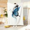 Art Graphic butterfly Throw Lightweight 240g Flannel Blanket Soft Skin-friendly for Summer Cooling