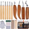 Wood Carving Knife DIY Tool Kit with Storage Traditional Woodworking and Gloves 26-Piece Set, Beginner's Bag, Crafts, Knives,