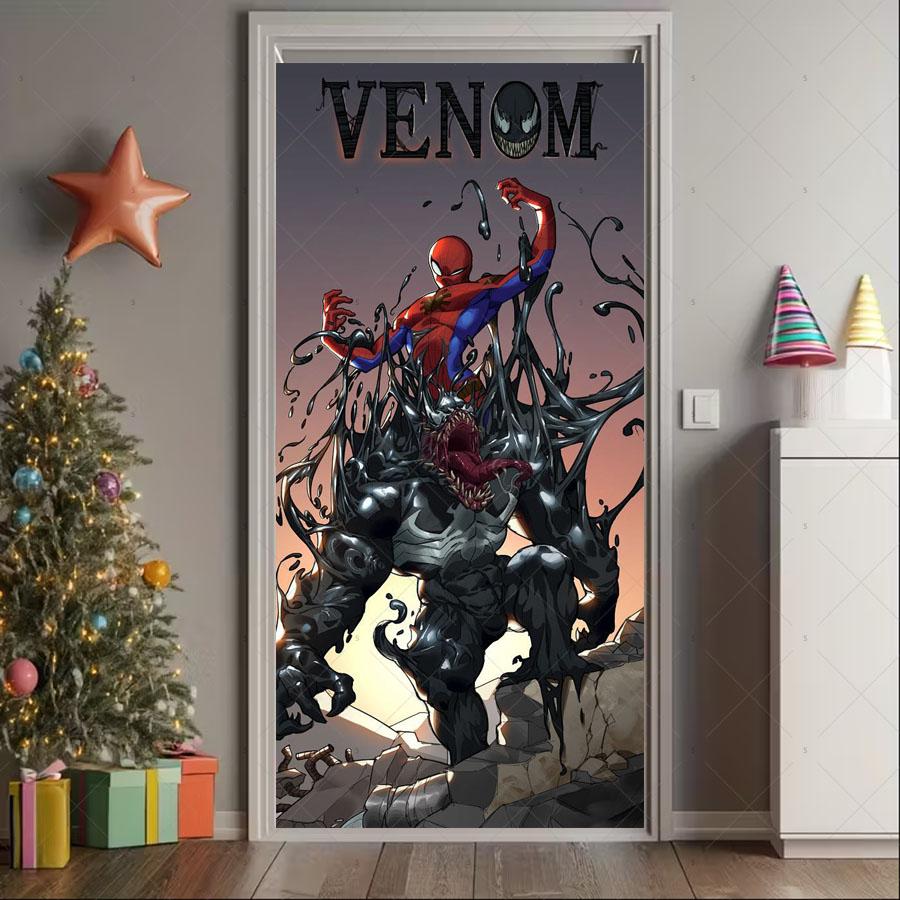Superhero Theme Backdrop Venom Child Birthday Party Decoration Door Frame Banner Baby Shower Supplies Photography Studio Props