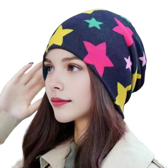 Women Thermal Hat Cycling Neck Warmer Lightweight Colorful Printing Headband High Elasticity