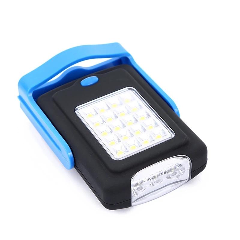 Портативный фонарик, 2 режима, 20 + 3 светодиода, лампа с магнитной рабочей подставкой, складной крючок, фонарь, лампа