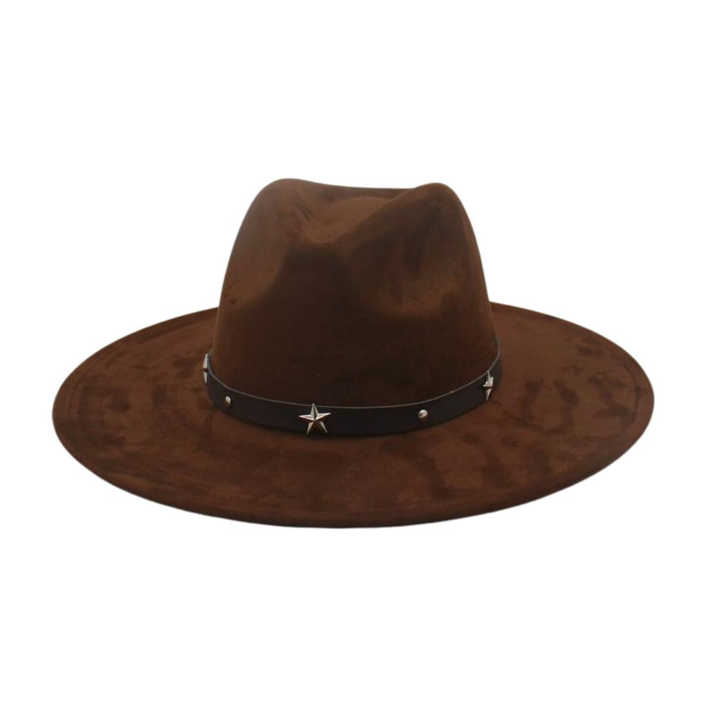 Простая замшевая премиальная шляпа Хепберн ковбойская шляпа цилиндр