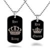 King Queen Military Brand Crown Pendants His and Her Promise Matching Love Couple Necklace