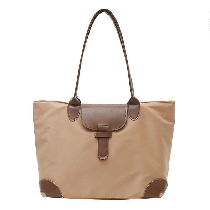 Дизайнерская роскошная нейлоновая женская сумка светлого цвета, контрастная большая вместительная сумка для покупок на одно плечо