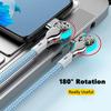 VAORLO Вращение на 180°, зарядный кабель Type-C, Super Chager, USB к Type-C, вращение с двумя портами для Xiaomi Huawei, нейлоновая линия Super Charge