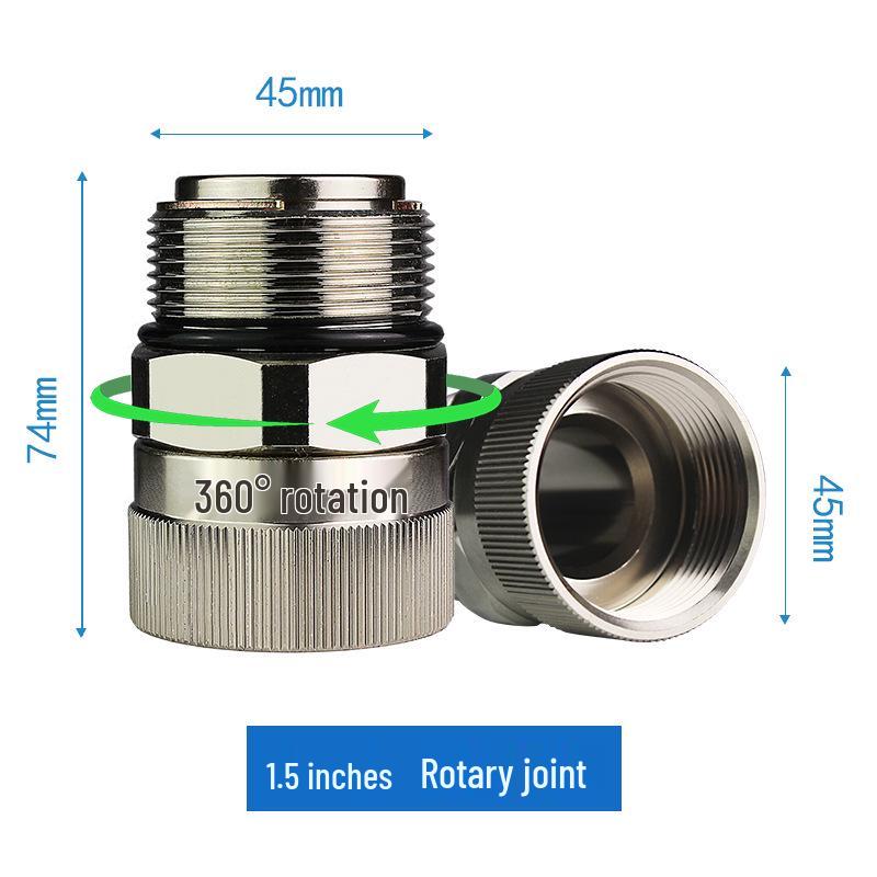 360° Rotating Stainless Steel & Aluminum Fuel Nozzle Swivel Joint, Fits 1/2", 3/4", 1" Oil Pipes