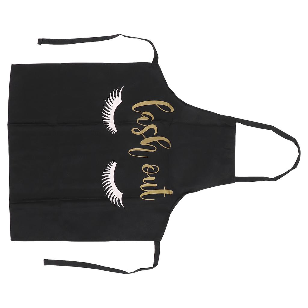 Фартук для художника по ресницам, мягкий, дышащий, моющийся, с рисунком ресниц, фартук для кухни, салона красоты, черный