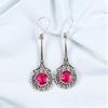 Драгоценный камень Розовый Турмалин Ювелирные изделия из стерлингового серебра 925 пробы Ручной работы Серьги 2.52" EE-77-13