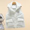 Autumn Winter Women Down Cotton Vests Coat Student Solid Color Outwear Sleeveless Wiastcoat Jacket Woman Padded Jacket Coat Tops