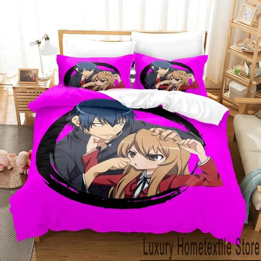 Аниме ТИГР×ДРАКОН Toradora Постельное белье Пододеяльник Постельный комплект Одеяло Чехол Наволочка Одеяло King Queen Size Постельное белье для мальчиков и взрослых
