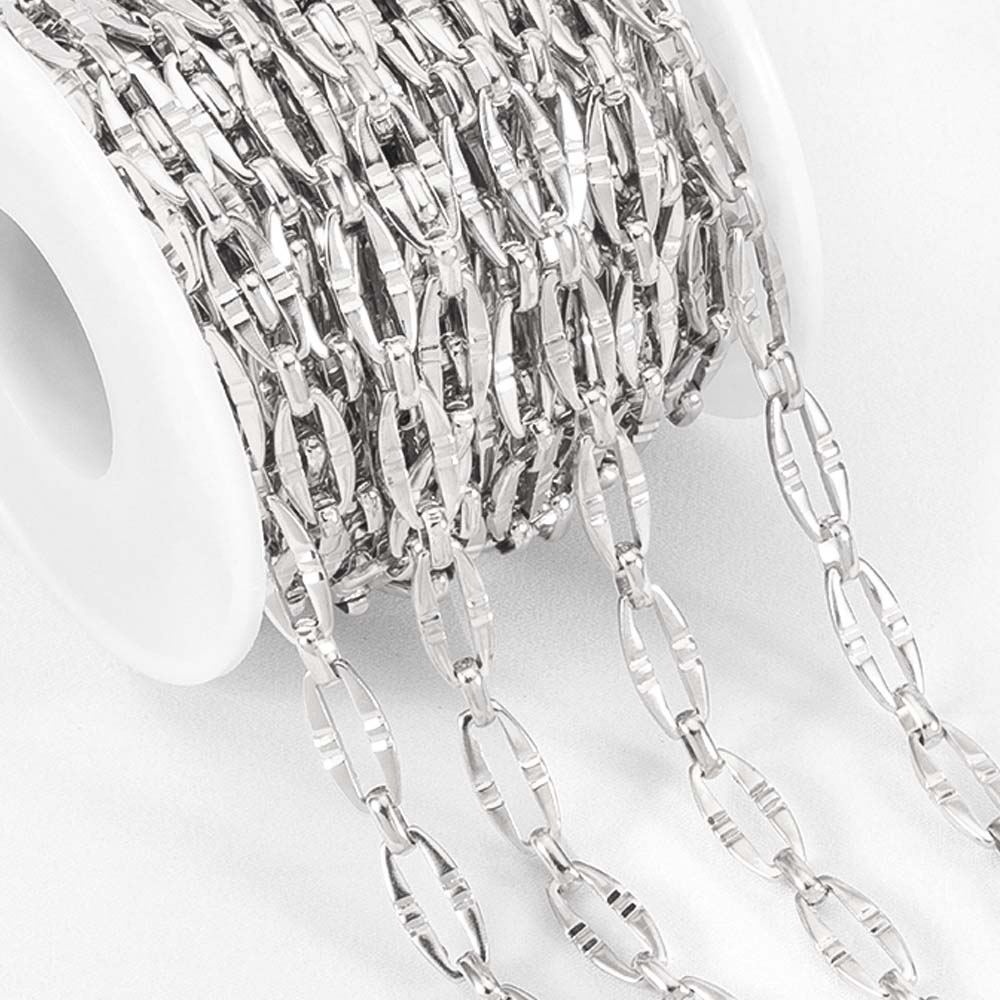 1Meter Fahsion Necklace Chain Stainless Steel 8 Shape Cross Double Loop Link Chain DIY Handmade Bracelet Material Jewelry Making